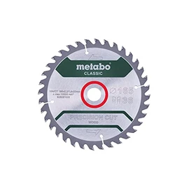 METABO Hoja de Sierra 628281000 Precision Cut Classic 165 x 20 mm Dientes 36 WZ 15°