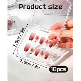 DAWZMR 18PCS Press on Nail Cases, Artificial False Nail Storage Box Container with 60 Adhesive Double