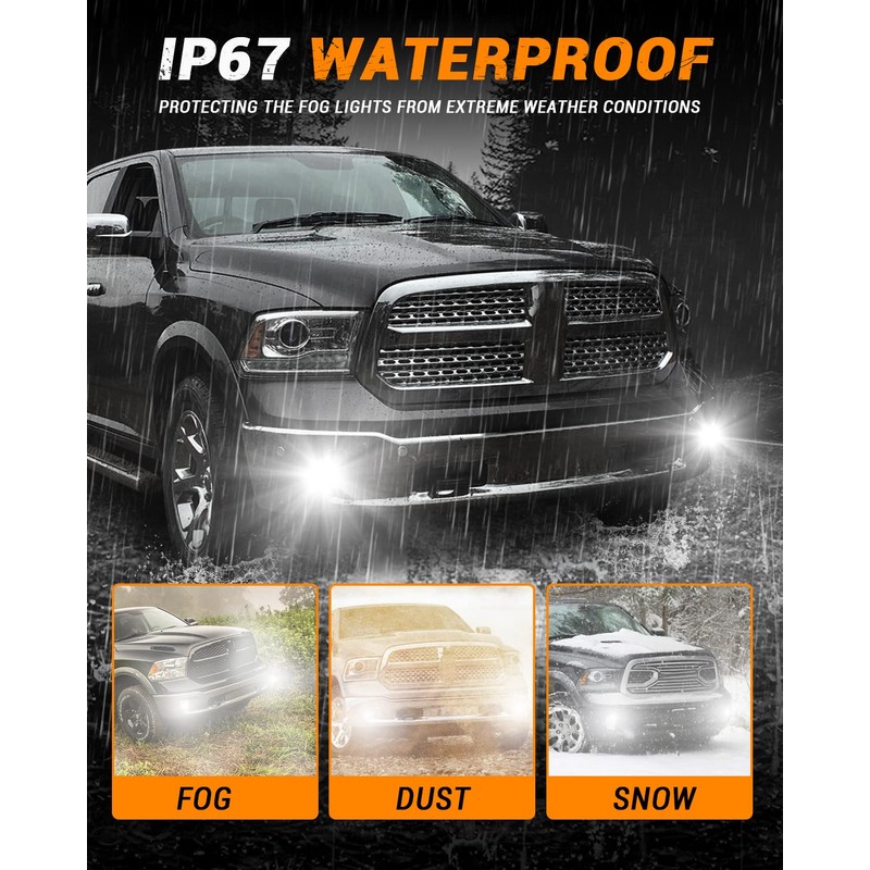 4X4FLSTC LED Fog Lights Assembly Compatible with 4th Gen 2013-2018
