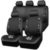 CAR PASS Leather Bling Diamond Car Seat Covers Full Set,