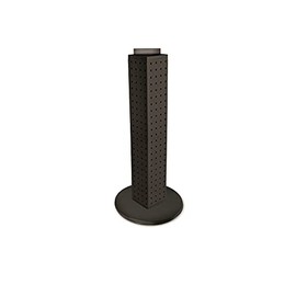 Azar Displays 700227-BLK Four-sided 4"W x 24"H Pegboard Tower with Revolving 9" Base, Black