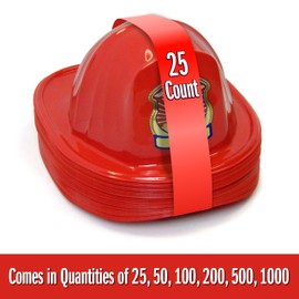 Kenco Kids Customizable Plastic Firefighter Hats -add your name or department (100 Hats)