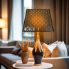 Medium Square Lamp Shades, ALUCSET Metal Lampshade with Pattern of