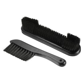 PATIKIL Billiard Pool Table Rail Brush Set, 2-in-1 Pool Table Cleaning Brush Kit Wooden Handle Nylon Bristles for Billiards Table, Black