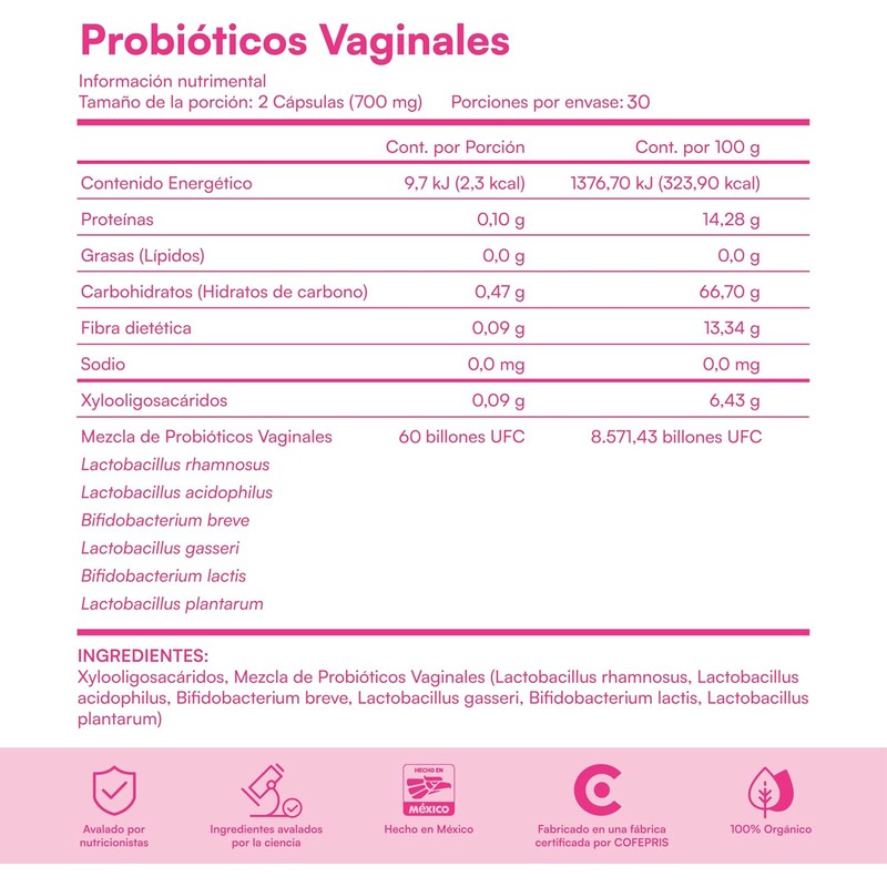 Zesty Nutrition V Probió Probióticos Femeninos - 6 Cepas con