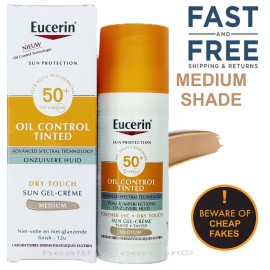 Eucerin Sun Protection Oil Control Gel-Cream Tinted Medium SPF50+ 50 ml NEW