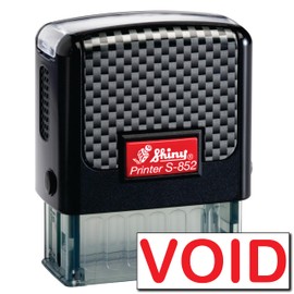 Shiny Void Stamp Self Inking Rubber Stamp, 1/2" by 1-1/2" Impression Area, Red Ink, Refillable