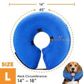BENCMATE BENCMATE Protective Inflatable Collar for Dogs and Cats - Soft Pet Recovery Collar Does Not Block Vision E-Collar (Large, Blue)