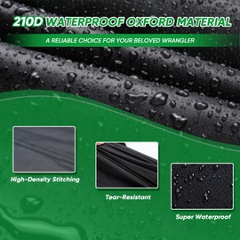 NOVSIGHT Cover for Jeep Wrangler - 4 Doors Waterproof All Weather Car Covers for Wrangler 4 Door,2007-2025 JK JKU JL JLU, Outdoor Anti-UV Windproof Rain-Proof Hail Auto Cover with Storage Bag