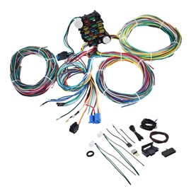 ANTUKO Universal 21 Circuit Wiring Harness Kit Replacement for Street Rod Hot Wires Extra Long Wires