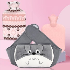 Heat Belt Back, Pack of 3 Hot Water Bottle Belt Animal, 1 L Hot Water Bottle Belt, Period Heat Belt, Hot Water Bottle with Cover, Chinchilla Animal Hot Water Bottle Small for Back, Belly and Neck