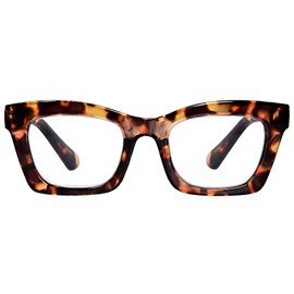 ZESAKER Oversized Square Reading Glasses for Women, Blue Light Blocking Computer Readers, Fashion Spring Hinge Readers for Women (Brown Tortoise,1.5)