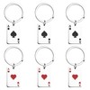 Framendino, 6 Pack Metal Poker Card Pendant Charm Keychains Peach