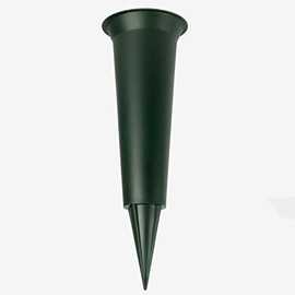 Plain dark green grave flower vase funeral spike pot