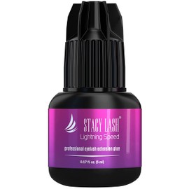 Lightning Speed Eyelash Extensions Glue – Stacy Lash 5ml /0.17 fl.oz / 0.3 Sec Dry/Retention – 6-8 Weeks/Black Adhesive/Professional Supplies