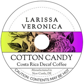Cotton Candy Costa Rica Decaf Coffee (Single Serve K-Cup Pods) (Gourmet, Naturally Flavored, Whole Coffee Beans) (12 pods, ZIN: 572384)
