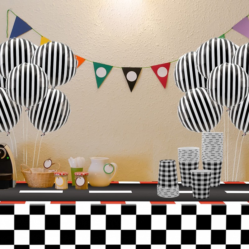 2 PCS Racing Car Plastic Tablecloths Car Theme Disposable Party
