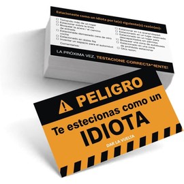 EppoBrand Te Estacionas Como Un IDIOTA - You Parked Like an IDIOT in SPANISH Funny Bad Parking Note Non Sticky Cards Behind Wiper for Learn To Park or Prank (30)