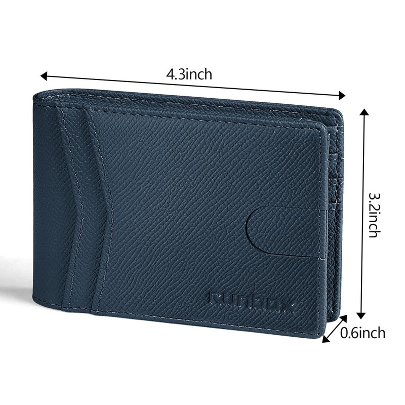 RUNBOX RUNBOX Men's Wallets Slim Rfid Leather 2 ID Window