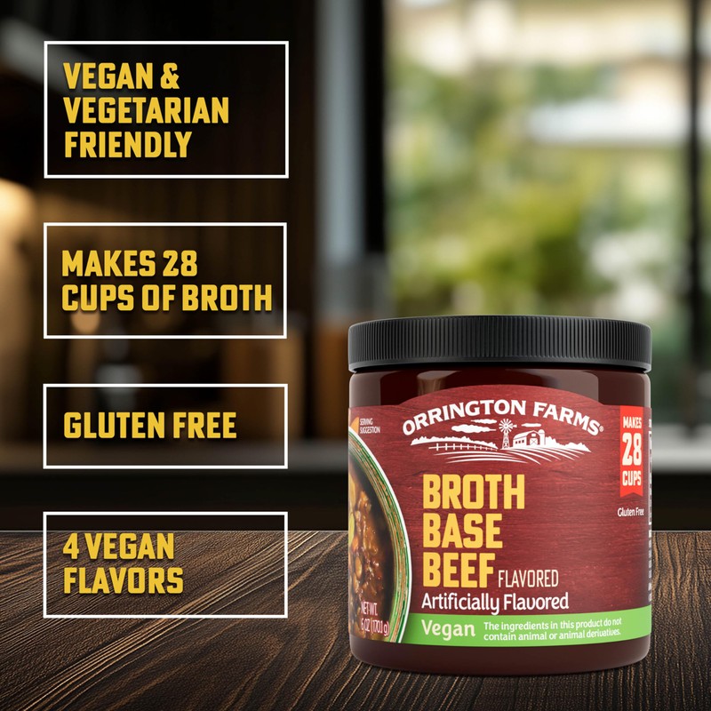 Orrington Farms Vegan Beef Flavored Broth Base, Bring Flavor to