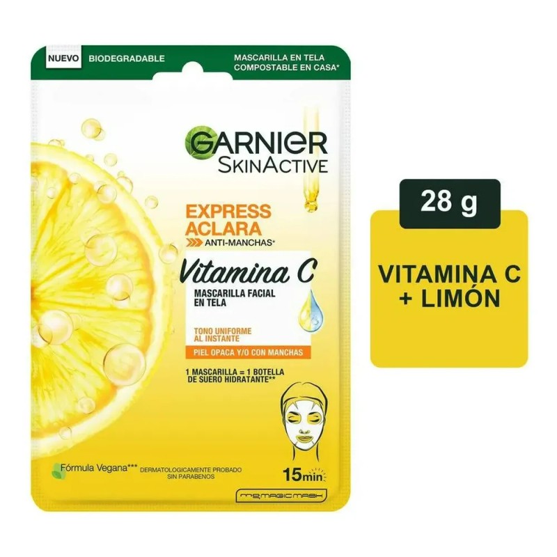 Kit Garnier: Mascarilla Facial Tela Vitamina C + Mascarilla Ojos