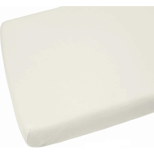 2 x AmigoZone Pollyotton Cot Bed Fitted Sheet (Cream, Cot Bed (70 x 140cm)