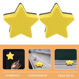 EXCEART Mini Magnetic Dry Erase Eraser: 15Pcs Star Shaped Chalkboard Cleansers Reusable Whiteboard Wipes Pad for Office Classrooms