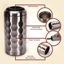 Premium Wine Chiller - 750ml Stainless Steel Bottle Cooler, Double-Walled & Vacuum Insulated - Keeps Wine Cold for 6+ Hours - Perfect Gift for Wine Lovers - Fits Most Champagne Bottles