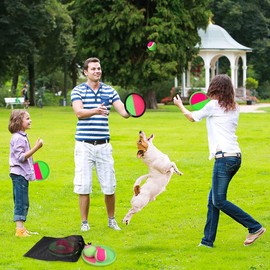 Ball Game, Outdoor Games for Children, Throwing and Catching Game, Outdoor Toy, Garden Toy, Ball Game, Throwing Game, Catch Ball Game with 4 Catching Discs, 4 Balls, Ball Game for Children from 3 4 5