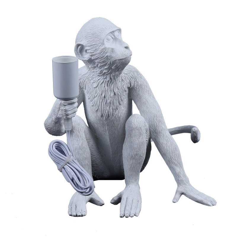 Unbranded Monkey Table Lamp Nordic Light Resin Simian Hanging Rope