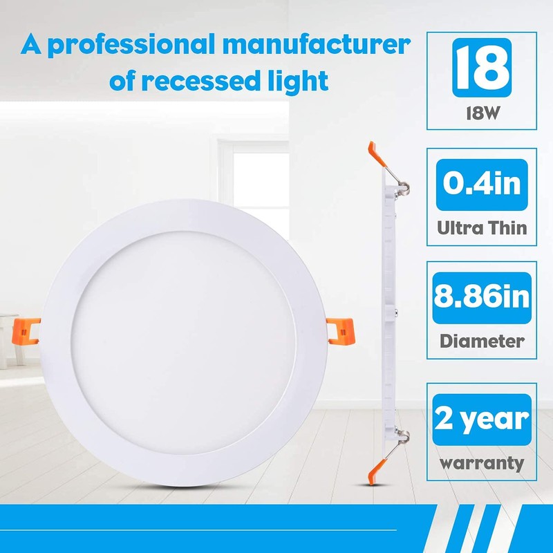 JARLSTAR 8 Inch LED Recessed Light with Junction Box, 12Pack
