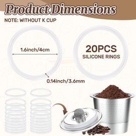 10PCS Reusable Gaskets K Cups for Keurig,Silicone Gaskets for Keurig Stainless Steel Refillable,Replacement for Stainless Steel K Cup Lid (10 Pcs)