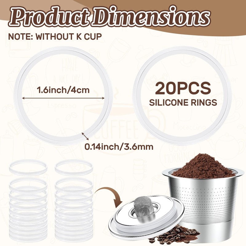 10PCS Reusable Gaskets K Cups for Keurig,Silicone Gaskets for Keurig