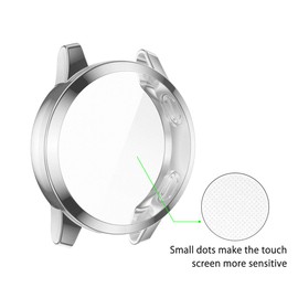 WUWOCJ Screen Protector Cases Compatible with Garmin Vivoactive 4S/Venu 2S 40mm,All-Around Soft TPU Protective Case Bumper Frame Cover (Silver)