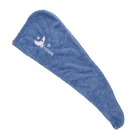 Tabanzhe Hair Drying Towel,Soft Super Absorbent Head Towel with Button, Hair Turban Towel Wrap for Women Girls Kids Quick Dry Hair Face Care(Blue)