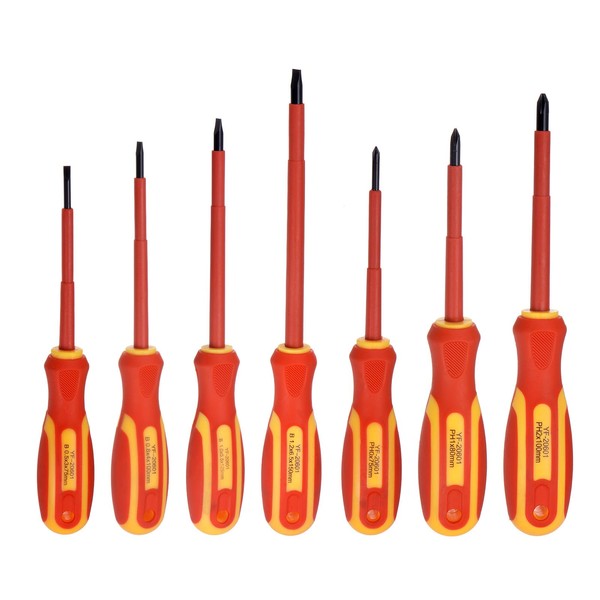 HARFINGTON 7pcs VDE Insulated Screwdriver 1000V SL0.5 SL0.8 SL1.0 SL1.2