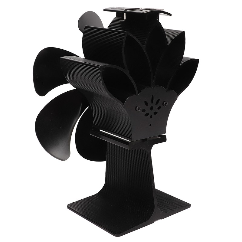 6 Blade Stove Eco Fan Black High Temperature Resistant Self