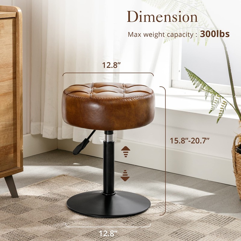 LUE BONA Adjustable Vanity Stool, 360°Swivel Vanity Chair for Makeup