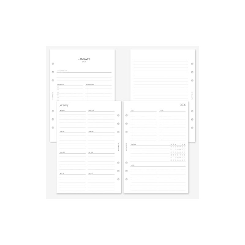 MAY PAPER CO. 2026 A5 Weekly Planner Refill, Week on