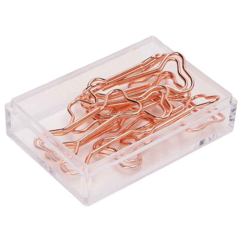 100pcs Shaped Paper Clips Electroplating Rose Gold Series Metal Portable