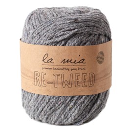1 Ball La Mia Re-Tweed Hilo para tejer, %40 % lana %40 poliéster %20 acrílico, 3.5 onzas (100 g) / 202 años (185 m), Worsted, Gris - L149