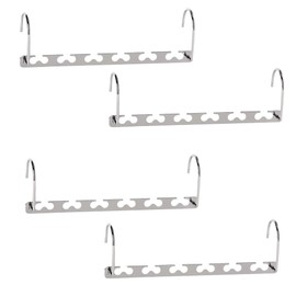 JAMES Strong Metal Hangers With Two Hooks & Space Saving Design Ideal For Wardrobe Clothes, Coats | Magic Space Hangers | Wardrobe Organiser | Coathangers Adult (Pack of 4)