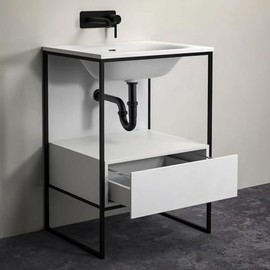 ZM Stainless Steel 1-1/4" P-trap Pipe, Adjustable Height Sink Waste Drain Kit, Matte Black