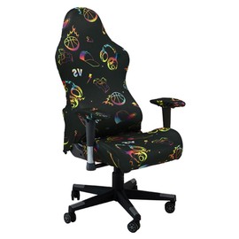 QSJTLM Esports Gaming Chair Cover, Indoor Stretch Printed Office Seat Covers with Armrest Cover, Rotating Desk Chair Protector Cover Decor for Home, Studio (Esports)