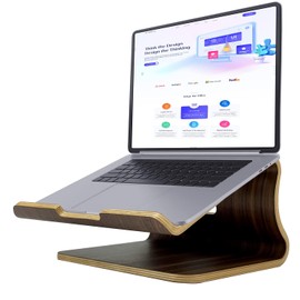 Wood Laptop Stand, Laptop Stand Wood, Wooden Laptop Stand, Suitable for Most laptops Heat Dissipation Shelf & Home Decor Office Must-Haves Desk Organiser(Walnut)