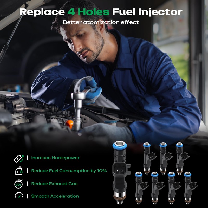 Fuel Injectors Set of 8 BR3Z9F593A Compatible with Ford F-150