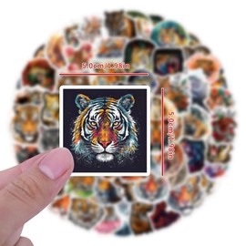100PCS Cute Tiger Stickers,Animals Stickers,Teens Boys and Girls Sticker Pack Vinyl Skateboard Guitar Door Laptop Luggage Car Bike Water Bottle Birthday Party Supplies Stickers