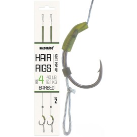 Haldorado Hair Rigs Size 4 Barb Soft Pop Up 22cm Length 18.1kg Pack of 2