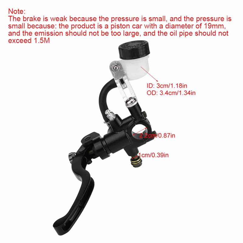 22mm 7/8" Universal Motorcycle Hydraulic Handlebar Brake Pump Cylinder Master