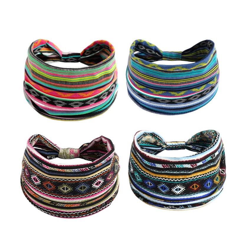 NERTNJIFOR Boho Headbands For Women Fashion Stretch Wide Hairbands Knoted